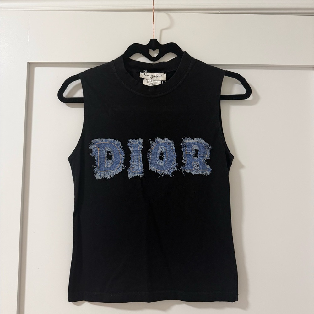 Dior Black Cotton Sleeveless Tank